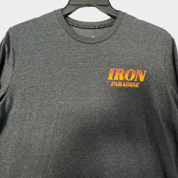 Under Armour Project Rock Iron Paradise T Shirt Long Sleeve Gray Mens Medium M - Picture 2 of 10